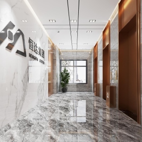 现代电梯间3D模型下载